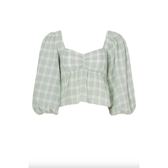 Show Me Your Mumu Cathy Gingham Top Sz L - Picture 3 of 6